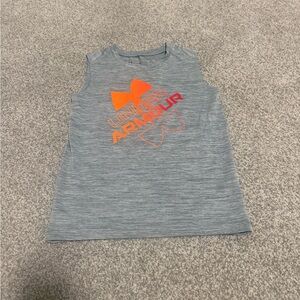 Under Armour Kids Gray Tank Top with Orange Logo. Performance. Size 6